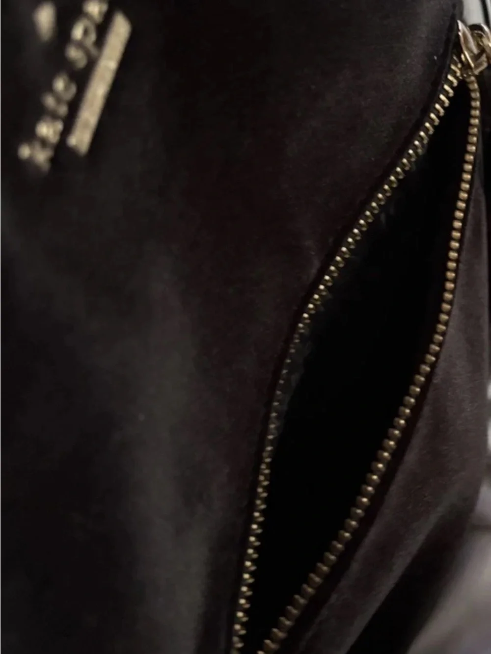 kate spade Black Velvet  Mini Backpack with Gold Zippers